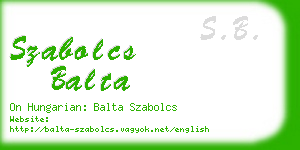 szabolcs balta business card